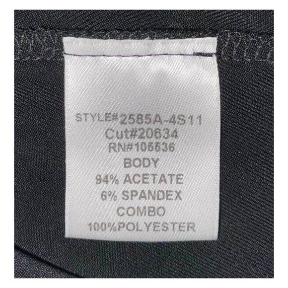 Slinky Brand Blouse - Long Sleeve - XS - Handkerchief Hem - Faux Scarf V-Neck - Picture 4 of 6